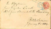 Hannover Nachverwendungen Goettingen 2 2 - blue two ring cancel, on postal stationery cover Prussia 1 Sgr. Coat of arms to Hildesheim, small traces -