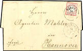 Hannover Nachverwendungen NÖRTEN 29 3 (1872) - two ring cancel, on cover 1 Gr. Small breast shield to Hanover, complete letter contents, small irregular -