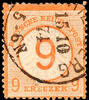 Deutsches Reich 9 on 9 Kr. Large shield, neat circle cancelled, unfortunately slightly reperforated, accordingly higher signed Sommer BPP, Miche -
