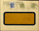 Deutsches Reich 80 Pfg Germania type I with twice 60 Pfg each with on perfin SV on cover (window envelope) from HAGEN 4.1.22, expertized Infla -