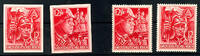 Deutsches Reich 12 Pfennig SA / SS, perforated as well variety unperforated, impeccable mint never hinged, four values, Michel 170.- -
