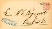 Hannover Nachverwendungen PAPENBURG black one-line cancel on North German Postal District postal stationery cover 1 Gr. With companies senders from Vel -