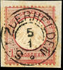 Hannover Nachverwendungen SALZDERHELDEN 5 / 1 - two ring cancel, centric on piece 1 Gr. Small breast shield, patina traces, expertized Sommer BPP -