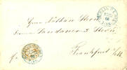 Berlin Stempel BERLIN P. E. N?2 / 17.12.66 blue single circle. On 3 Sgr. Brown on cover to Frankfurt on M. / KBHW - no. 218 b) -