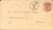 Berlin Stempel BERLIN P. E. 10.23 / 4 69 - single circle cancel, KBHW 348 b, clear on North German Postal District postal stationery cover 1 -