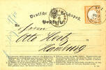 Berlin Stempel BERLIN ST. P. A. 6 / 10 72 single circle. With small characters on D. R. 1/2 Gr. On card to Hamburg (KBHW - no. 48) -