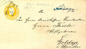 Berlin Stempel BERLIN / BROMBERG three-line cancel - railway cancel (TPO) on postal stationery cover 3 Sgr. Orange with handwritten mailing n -