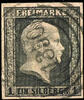 Preußen Nummernstempel 1350 - Schoenebeck (government district Magdeburg), S.O.T.N on extremely fine copy 1 Sgr. Black on rose -