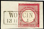 Preußen Nachverwendungen WOYCIN 13 11 - frame cancel with two lines, OPD Bromberg, clear, complete and straight on superb in every respect piece of let -
