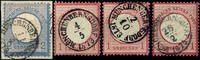Thurn & Taxis Nachverwendungen MUENCHENBERNSDORF - circle thimble cancel, with data from 1872, 1873 and 1875 on piece 2 Gr. Small breast shield and three par -