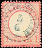 Deutsches Reich 1 Gr. Carmine, plate flaw IV, still used Taxis single circle postmark STOTTERNHEIM 5 6 in blue endorsing ink, left upper corne -
