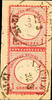Preußen Nachverwendungen AACHEN - two ring cancel relative clear double mounted on piece with vertical pair DR 1 Gr. Small breast shield, photo experti -