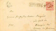Preußen Nachverwendungen BONN E. P. B. X. - boxed handstamp of one line, alongside on postal stationery cover North German Postal District 1 Gr., with -