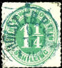 Schleswig-Holstein Bahnpost & andere Entwertungen 1 1/4 Schilling HOLST. EB. P. Sp. B. 9.9. , single circle postmark in blue, centric clear on extremely fine copy olive green, in this colour -