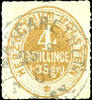 Schleswig-Holstein Bahnpost & andere Entwertungen 4 Schilling ST. MARGARETHEN 25.8.67, single circle postmark clear on brown-ochre, superb in every respect (choice copy), photo expertize -
