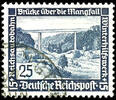 Deutsches Reich 25 Pfg winter help work modern buildings, vertical gum rippling, neat cancelled, expertized Schlegel BPP, Michel 850.- - rare st -