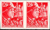 Deutsches Reich 12 Pfg SS private, variety three sided unperforated, horizontal pair, impeccable mint never hinged -