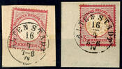Thurn & Taxis Nachverwendungen ALTENSTADT - single circle cancel, each clear and complete on two letter pieces, once a little patina -