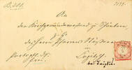 Thurn & Taxis Nachverwendungen AUMA 20 / 7 (1872) - single circle cancel, on liable to payment of postage offical matter over Triptis to Loitsch (?) -