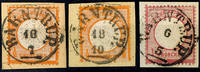 Thurn & Taxis Nachverwendungen BARNTRUP - single circle cancel, wonderful clear on postcard coupon 1/2 Gr. Orange small breast shield (above one short perf) -