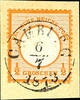 Thurn & Taxis Nachverwendungen CAMBURG 6 / 7 - single circle cancel, clear and straight on excellently preserved postcard coupon 1/2 Gr. Large shield -