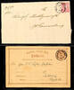 Thurn & Taxis Nachverwendungen DILLENBURG - single circle cancel, on postal stationery postcard DR 1/2 Gr. (crease) as well on three covers DR from 1876 (2) -