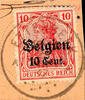 Belgien Stempel ETTERBEEK 29 III 17, clear on money order cut 10 C. -