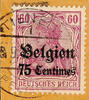 Belgien Stempel THIENEN 8.9.18, S.O.T.N on money order cut 75 C. -