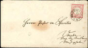 Thurn & Taxis Nachverwendungen HOLZHAUSEN 18 6 - single circle cancel, clear on envelope 1 Gr. Large shield to Voerde -