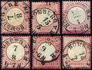 Thurn & Taxis Nachverwendungen HOMBURG from d. H. - single circle cancel, collection with each three stamps 1 Gr. Small and 1 Gr. Large shield -
