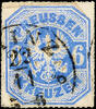 Thurn & Taxis Nachverwendungen MAINZ 22 / 11 (1867) - single circle postmark with to curl, clear partial cancel on Prussia 6 Kr., above micro defect -