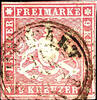 Württemberg 9 Kr. Carmine rose, having bright colours superb item with three circle cancel from Stuttgart, reverse some paper remnants and m -