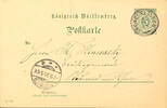 Württemberg Stempel ab dem 01.07.1875 SCHELKLINGEN 6 9 97 - three circle cancel, on postal stationery postcard 5 Pfg to Neuwied -