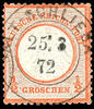 Norddeutscher Postbezirk Stempel old SCHLIESA 25 3 72 - two ring cancel, centric clear on having bright colours 1/2 Gr. Brick red, light place, expertized Rich -