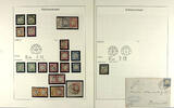 Hufeisenstempel CREFELD, Spalink 6-5, 6-6 and 6-8, collection with in total 19 particular stamps, 2 horizontal pairs, 4 letter pieces and two -