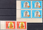 Berlin 30 and 50 Pfg woman Holle, each plate flaw I, in horizontal pair respectively in block of four with normal stamps, mint never hi -