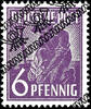 Bizone 6 Pfg worker with ribbon type overprint, variety diagonally overprint, in perfect condition mint never hinged, expertized Schl -