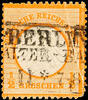 Deutsches Reich 1 / 2 Gr. Orange with clearly paper wrinkle right of district, used, perforation fault, photo expertize Krug BPP -