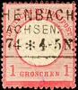 Deutsches Reich 1 Gr. Carmine with double contour of the inner circle, with framed cancel of 3 lines REICHENBACH i. Saxony small ink point, ex -