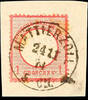 Deutsches Reich MATTIERZOLL 24 11 74 - single circle cancel, circle Wolfenbuettel, clear and complete on piece 1 Gr., above tooth shortening -