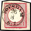 Deutsches Reich 1 Gr. Carmine on small letter piece, clear and perfect single circle postmark POTSDAM, very fine -