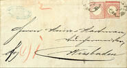 Deutsches Reich 1 Gr. Great breast shield, two examples as properly franked franking for a cover in the 2nd weight step from BERLIN P. E. VII 6 -