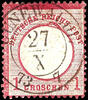 Deutsches Reich 1 Gr. Carmine, large shield, plate flaw Ib blain under Reichs (field 150), various embossing loss, Saxony two ring cancel CUN -