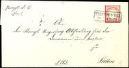 Deutsches Reich Groschen 1 Gr. Carmine, plate flaw H in broken (without screwhead impression), on cover (file fold) from TREPTOW A / superb document -