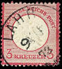 Deutsches Reich 3 Kr. Carmine, large shield, plate flaw VIII b, smaller stamp format L15, centered single circle postmark LAHR, photo expertiz -