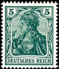 Deutsches Reich 5 Pfennig Germania war time printing, black opal green, mint never hinged, expertized J+ñschke BPP, Michel 400.- -