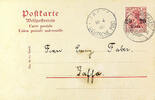 Deutsche Post in der Türkei Stempel 20 Para JERUSALEM DP 17.4.07 with indication of the hour, in fact clear on commercially used postal stationery card on 10 Pfg with a lo -