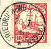 DNG Stempel FRIEDRICHS-WILHELMSHAFEN 30 / 7 14, S.O.T.N on letter piece 10 Pfg ship drawing, photo expertize Dr. Provinsky BPP genuine and -