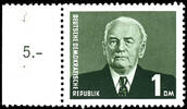 DDR 1 Mark Pieck, black gray green, mint never hinged, from left margin of sheet, expertized Mayer BPP, Michel 400.- -