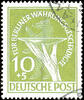   Berlin 10 Pfg Währungsgeschädigte mit nur zwei kleinen Eckstempelchen, Mi. 190.- gebraucht